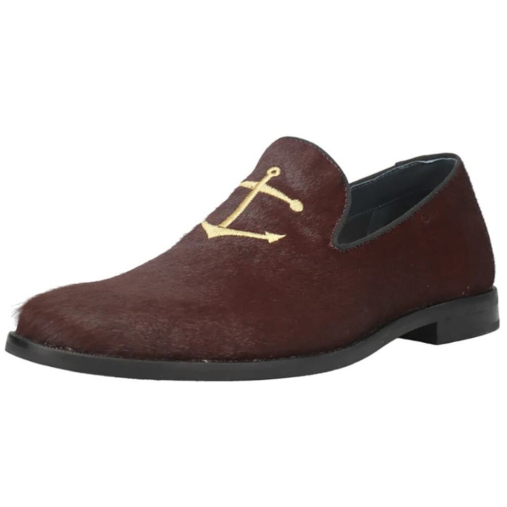 Sperry Mens Overlook Smoking Slipper Loafers Size 8 Brown Slip On Anchor NWOB